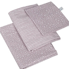 Φόρτωση εικόνας στο εργαλείο προβολής Συλλογής, Σετ σεντόνια κούνιας 3 τεμ. Stripe & Dots Dusty Pink.