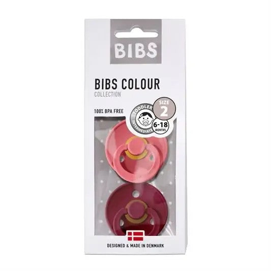 BIBS Colour Καουτσούκ Coral / Ruby 6-18 μηνών 2τμχ